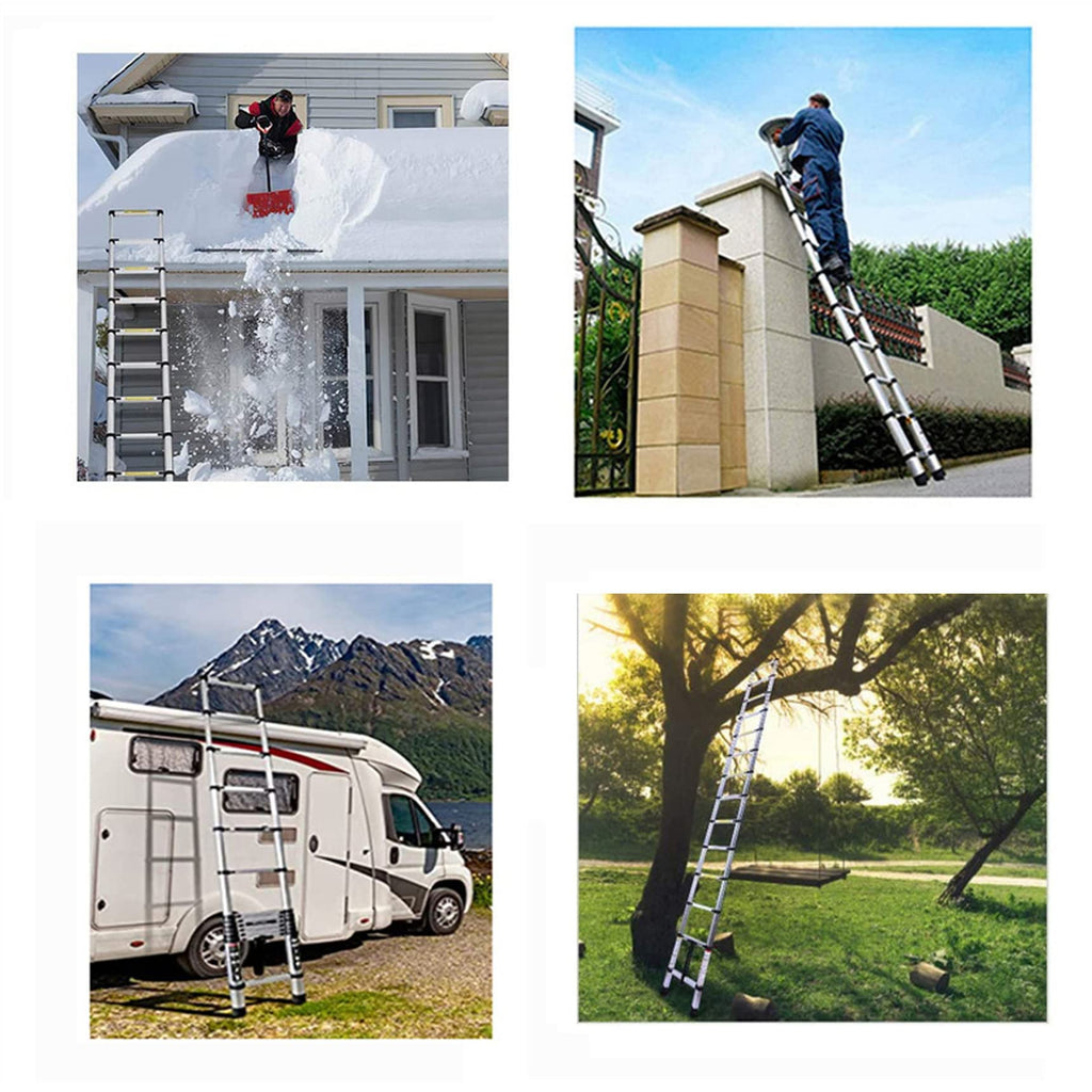 14.5 FT Aluminum Telescoping Ladder 330LB Capacity J8689