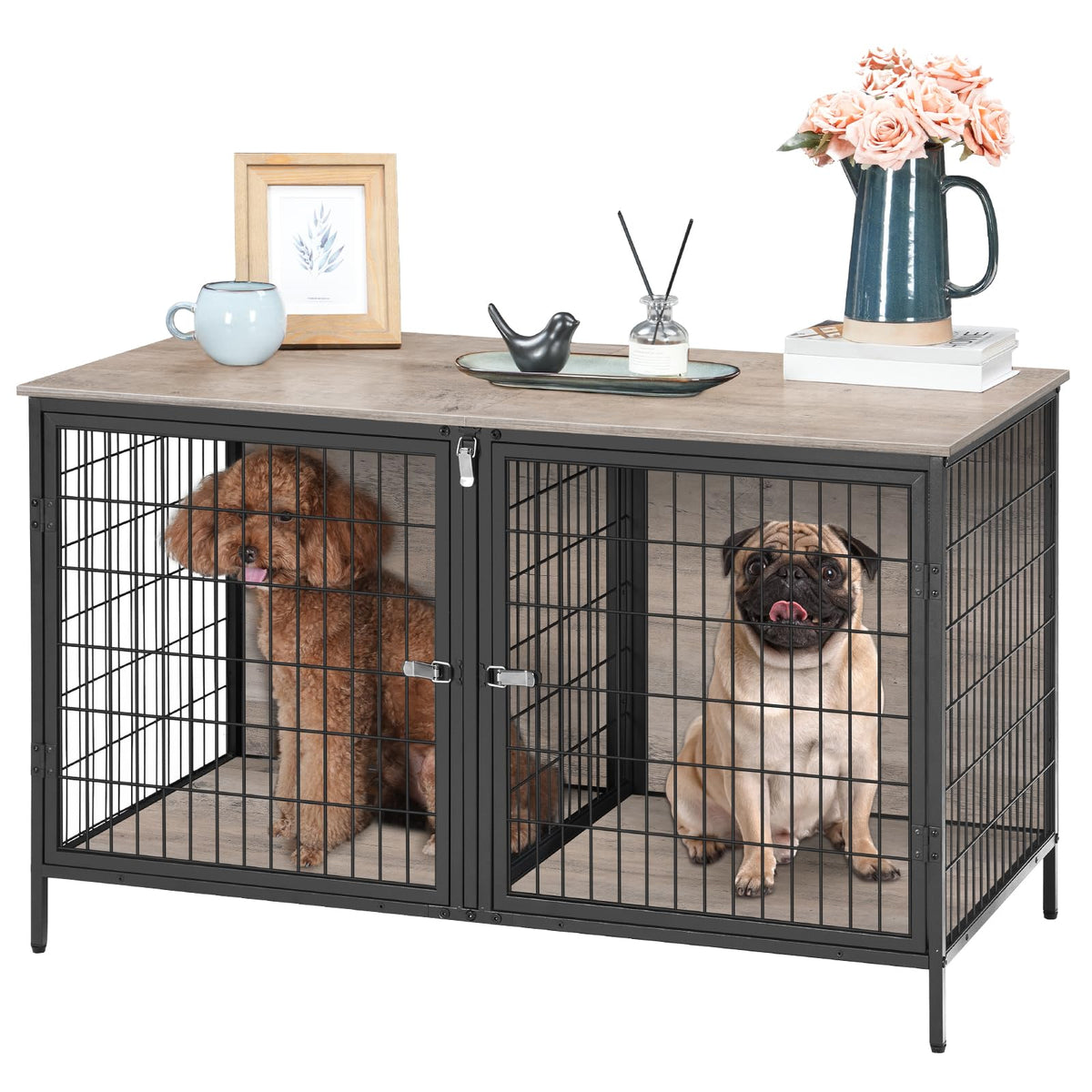 Greige Dog Crate Furniture V25462