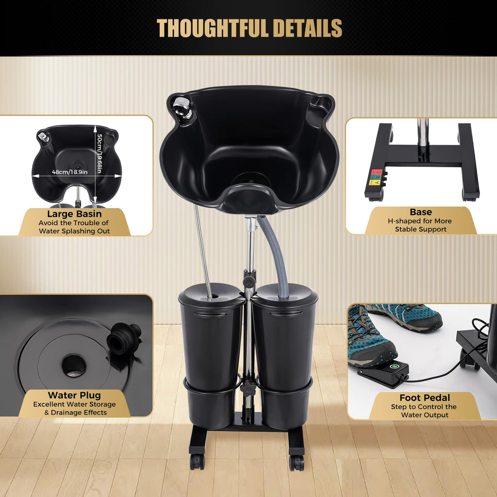 Portable Shampoo Bowl with Electric Pump H295