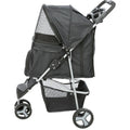 Foldable Pet Stroller with Weather Cover, Storage Basket, Cup Holder, Black C21160