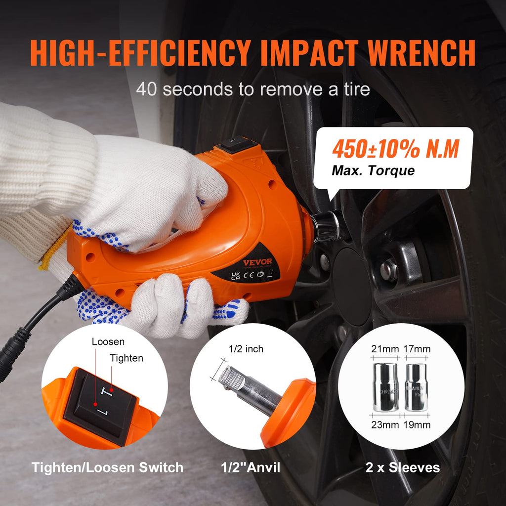 12V Electric Scissor Car Jack 3 Tons with Impact Wrench J858