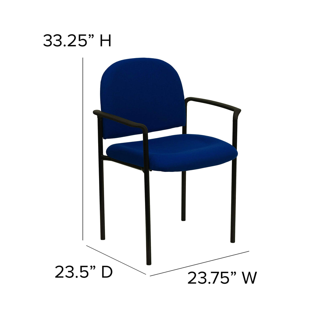 Navy Fabric Stackable Steel Side Chair I664
