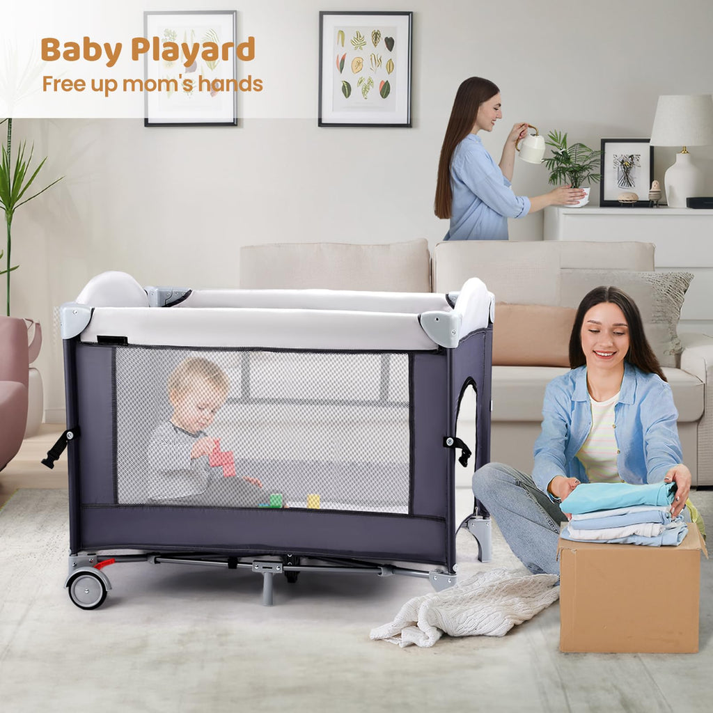 5-in-1 Portable Baby Bassinet with Changing Table and Carry Bag Z23171