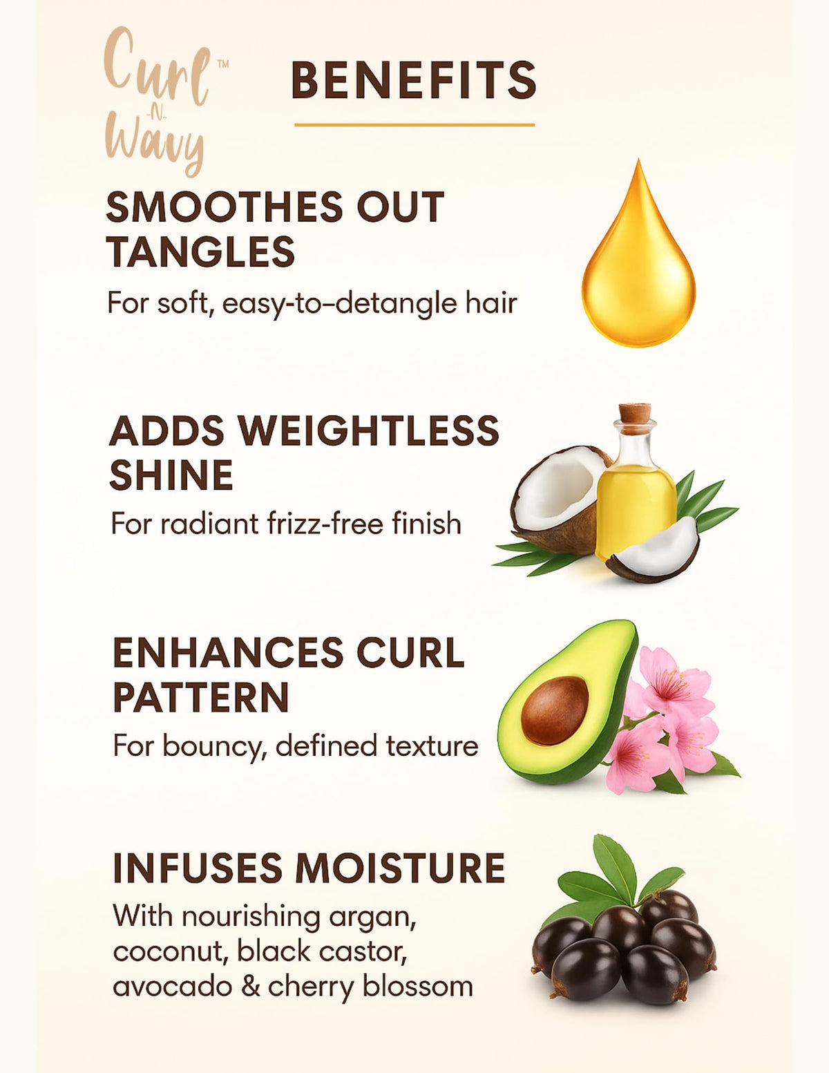 Natural Curl-N-Wavy 4-in-1 Hair Enhancer 10 OZ G880