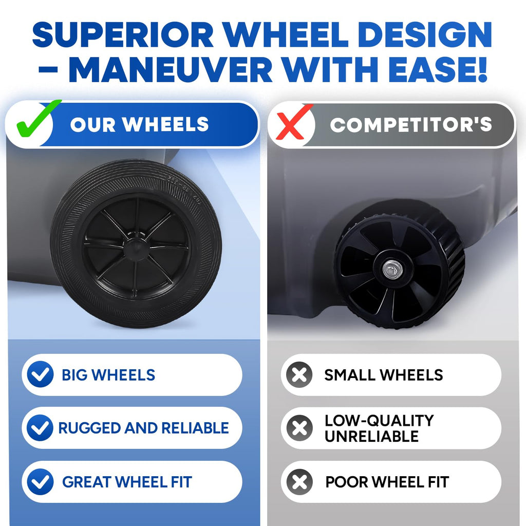 27 Gallon Wheeled Plastic Trash Can with Lid J113