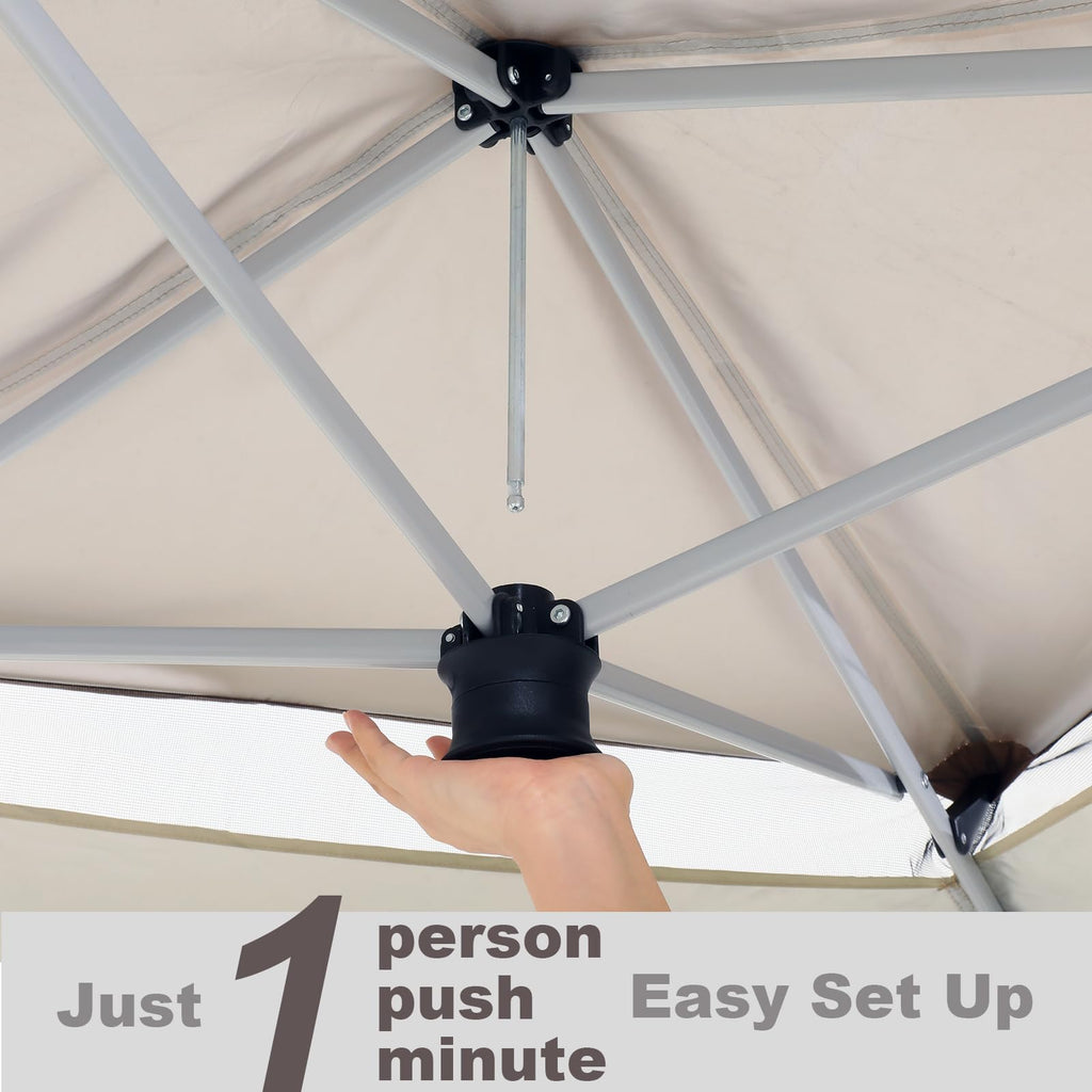 12x12 Pop Up Waterproof Outdoor Canopy with Mosquito Nettings and Carry Bag B821615