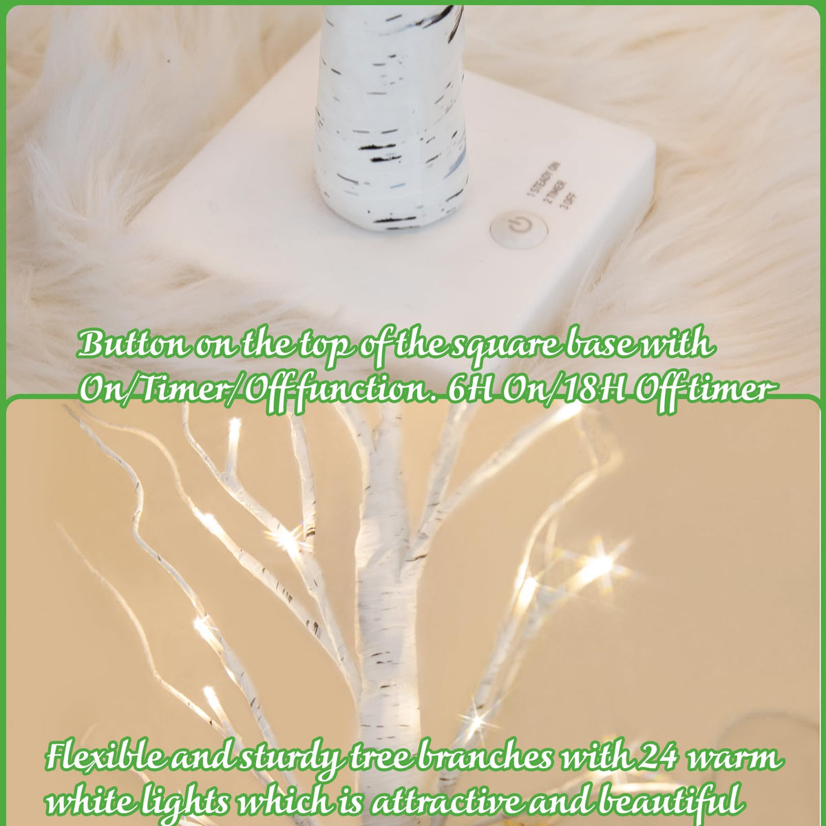 2FT Birch Tree with LED Lights J498