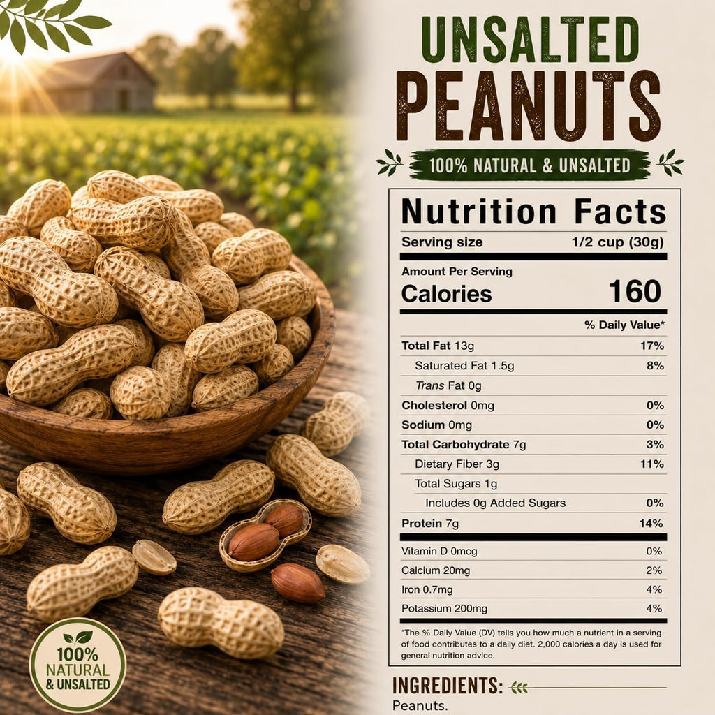 2 LB Unsalted Roasted Peanuts In Shell M221432