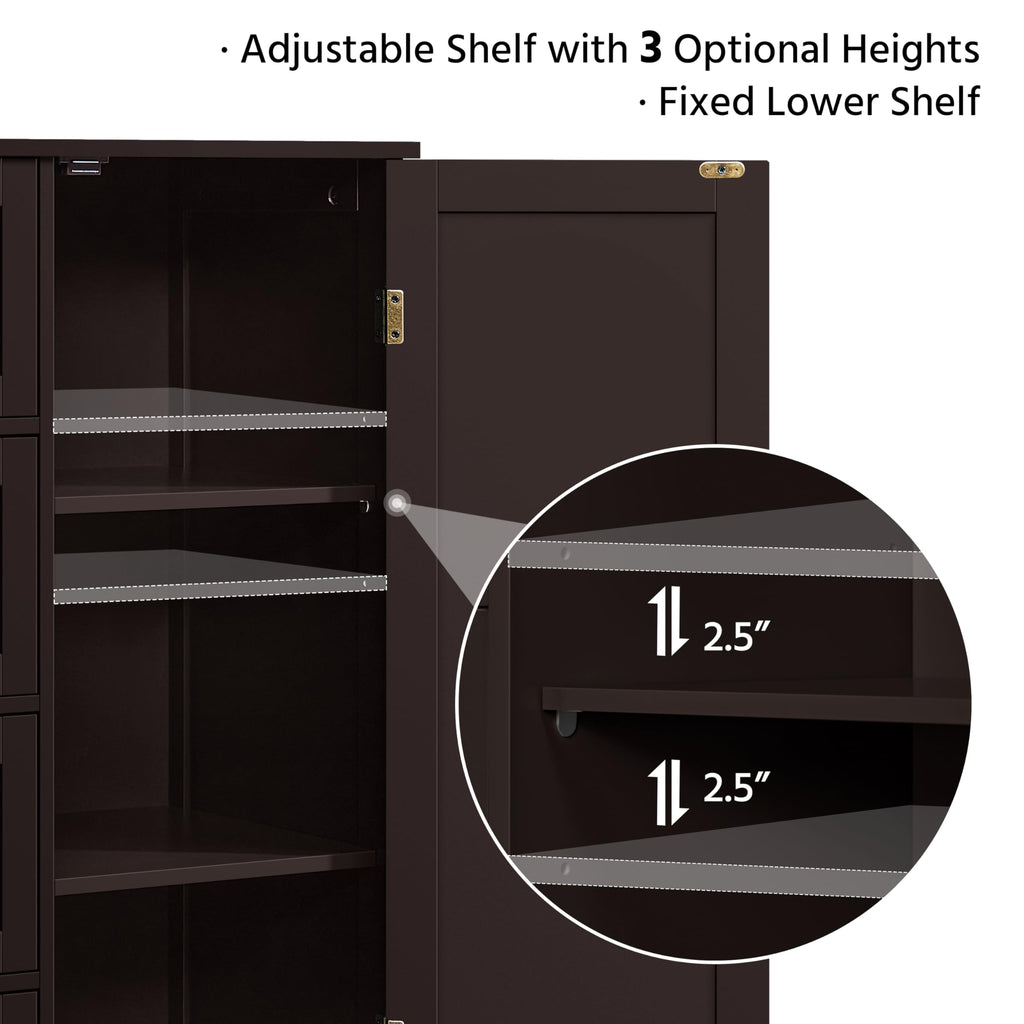 Espresso 4 Drawer Bathroom Storage Cabinet O8344