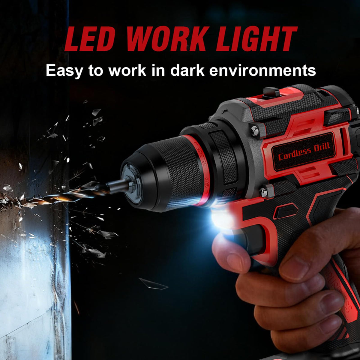 21V Brushless Cordless Drill with 2.0Ah Power Pack and Charger W9511