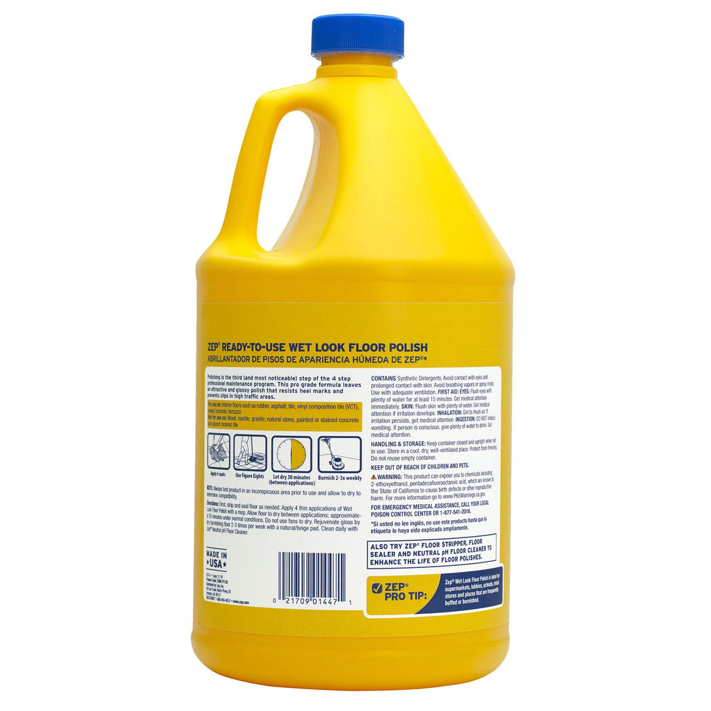 Wet-Look Floor Polish, 4-1 Gallon Bottles J3550
