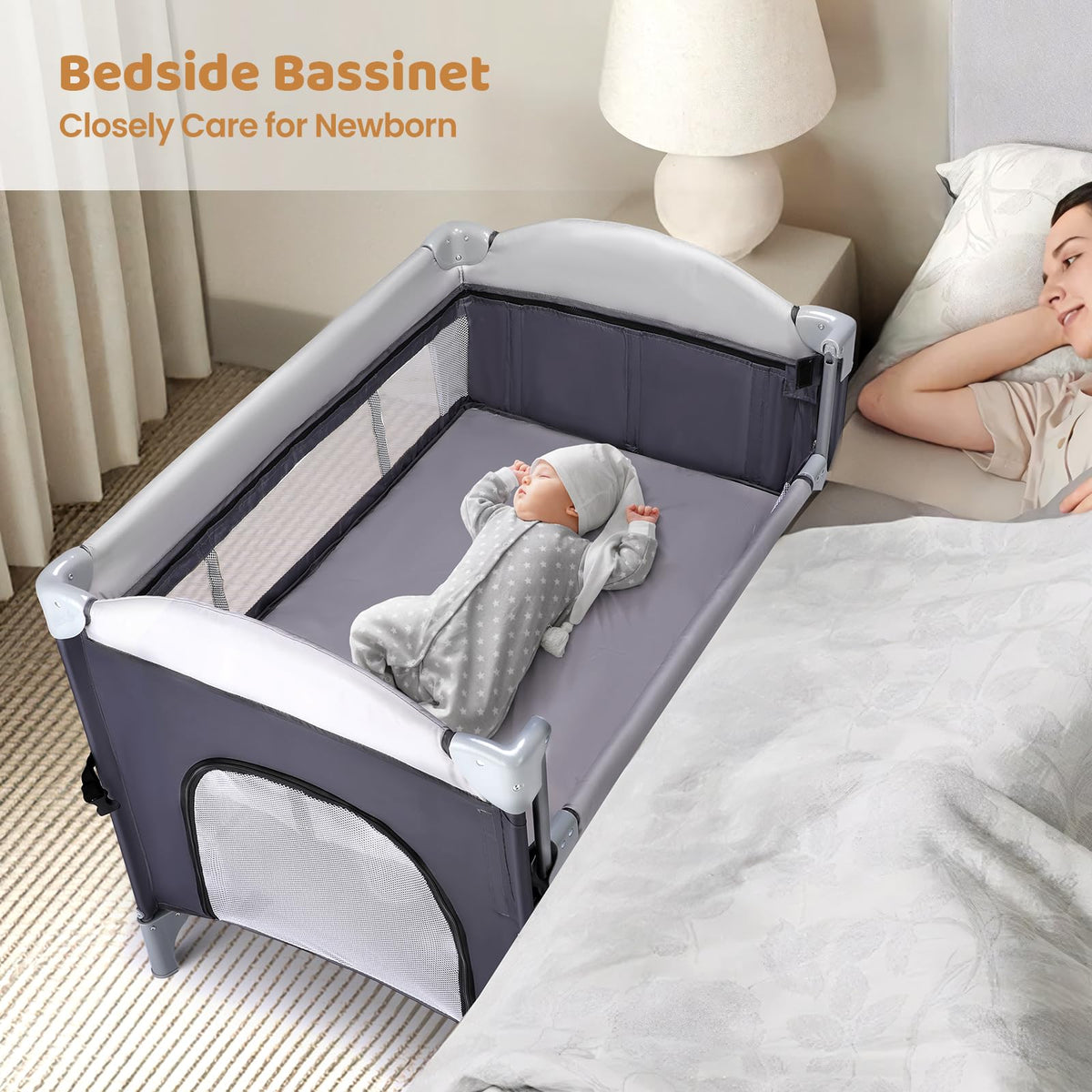 5-in-1 Portable Baby Bassinet with Changing Table and Carry Bag Z23171