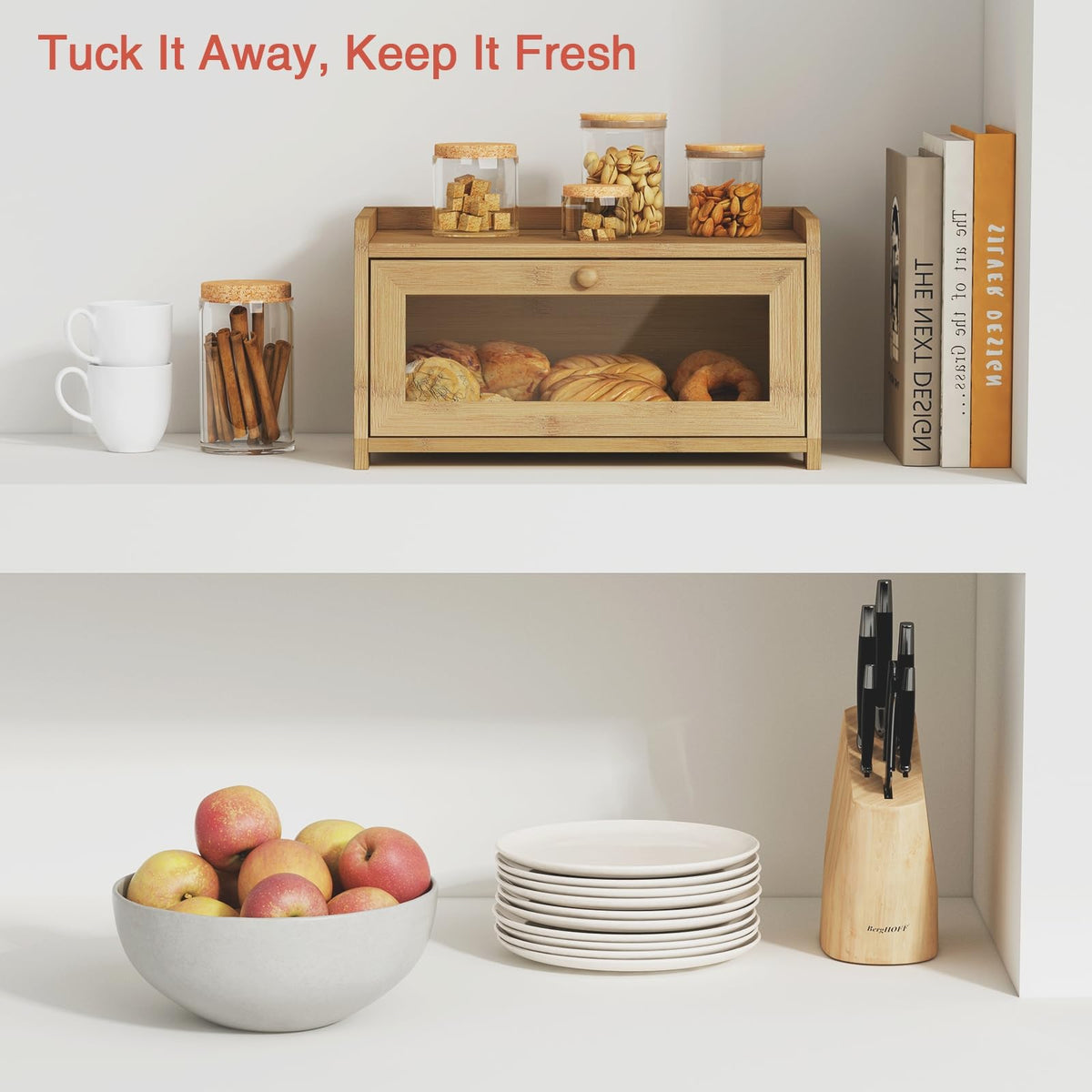 Wood Bread Box with Window Z291