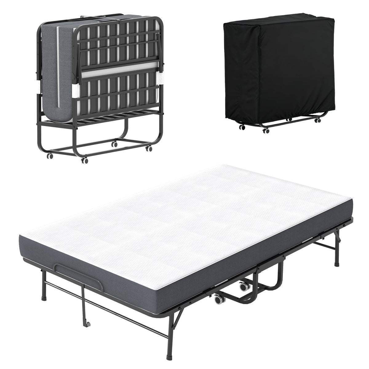 74"x 46" Folding Bed with Mattress W1224
