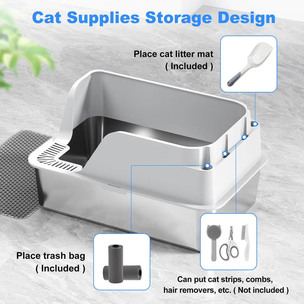 XL Non-Stick Stainless Steel Litter Box K2063