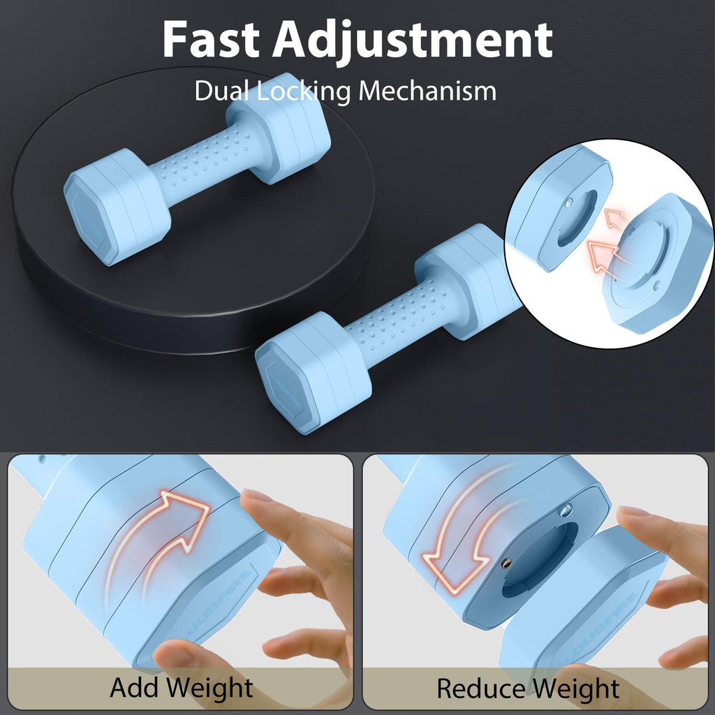 Adjustable 4 in 1 Dumbbell Set of 2, 5 lb C668834