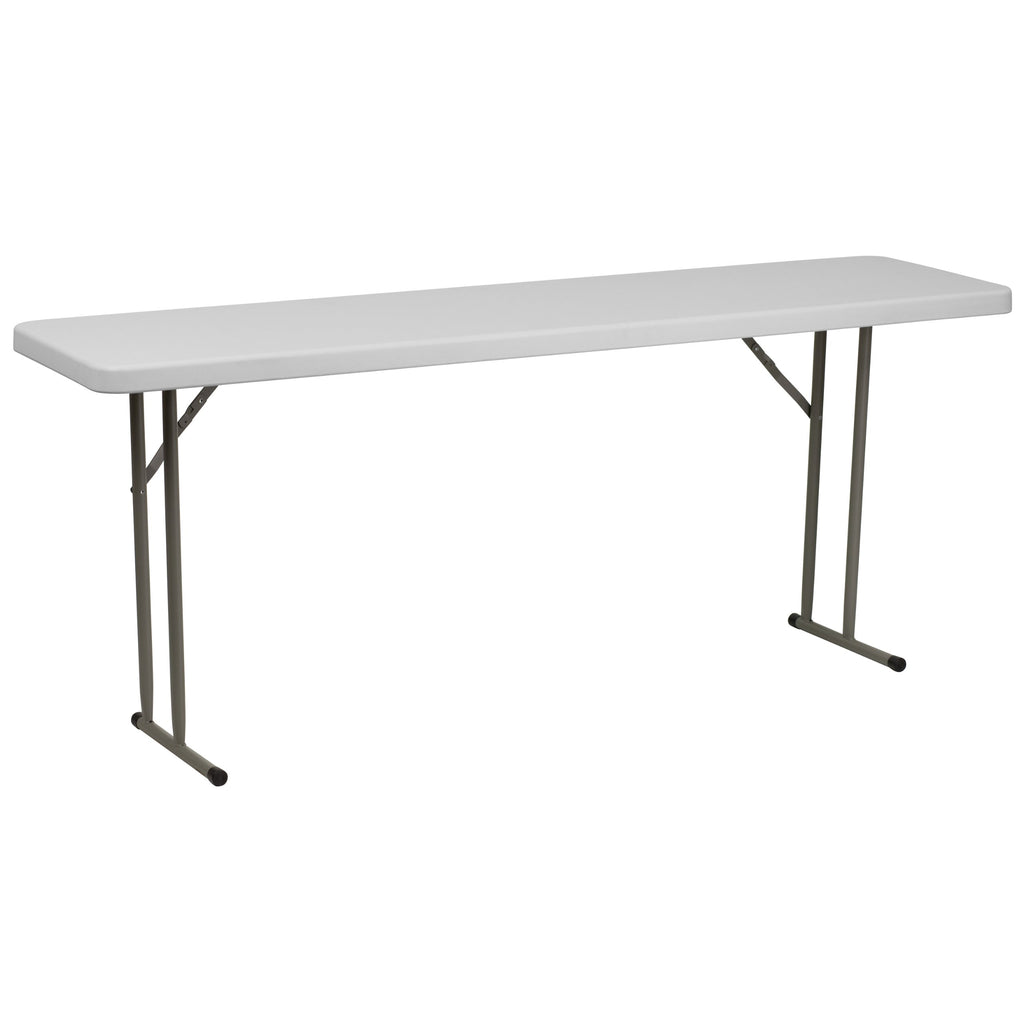 6-Foot White Plastic Folding Training Table E522
