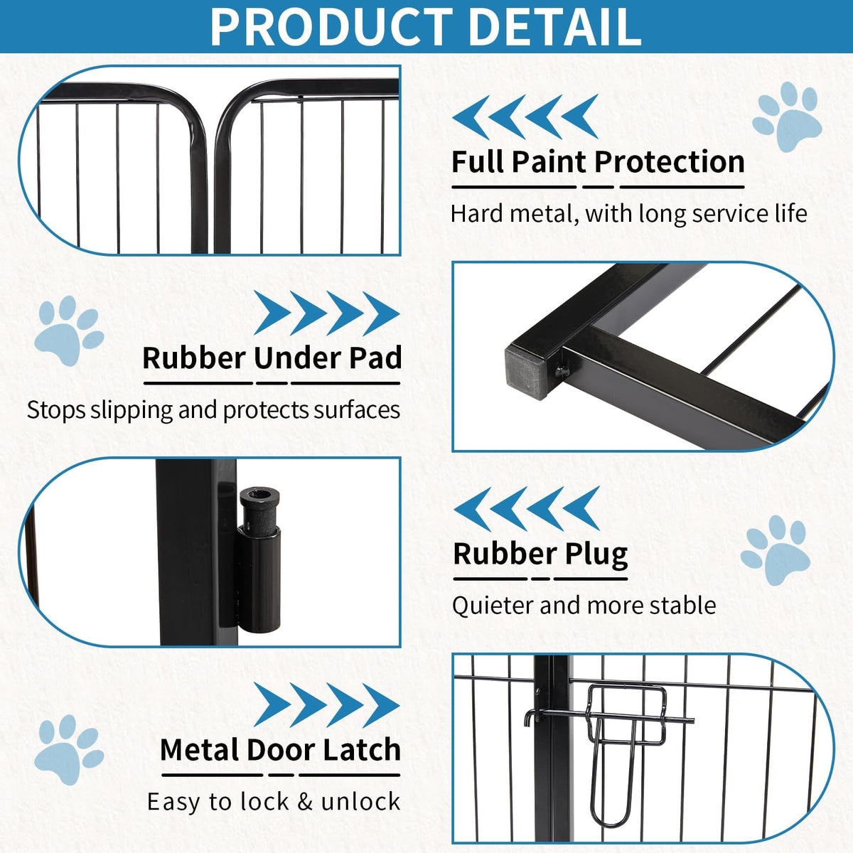 40 Inch 16 Panels Metal Dog Playpen J1403