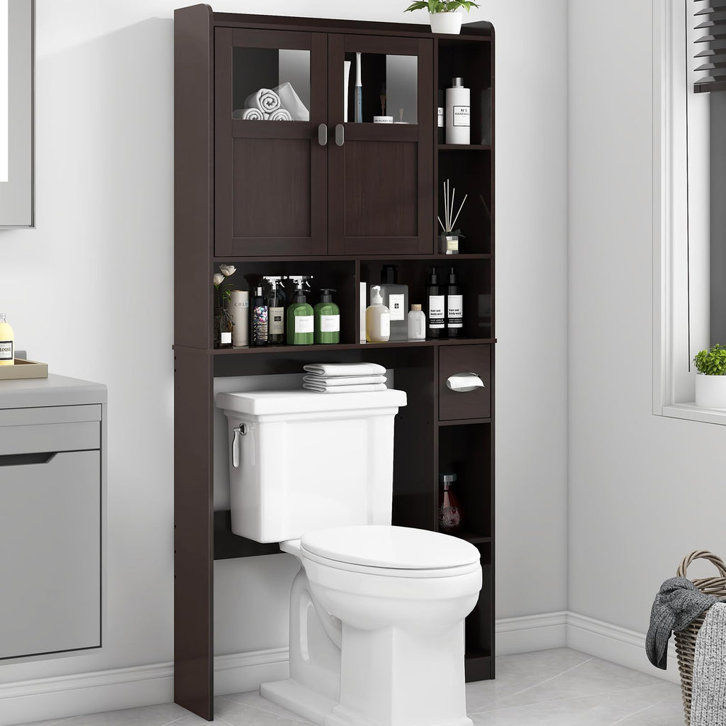 Over The Toilet Storage Cabinet with Doors and Shelves Z96798