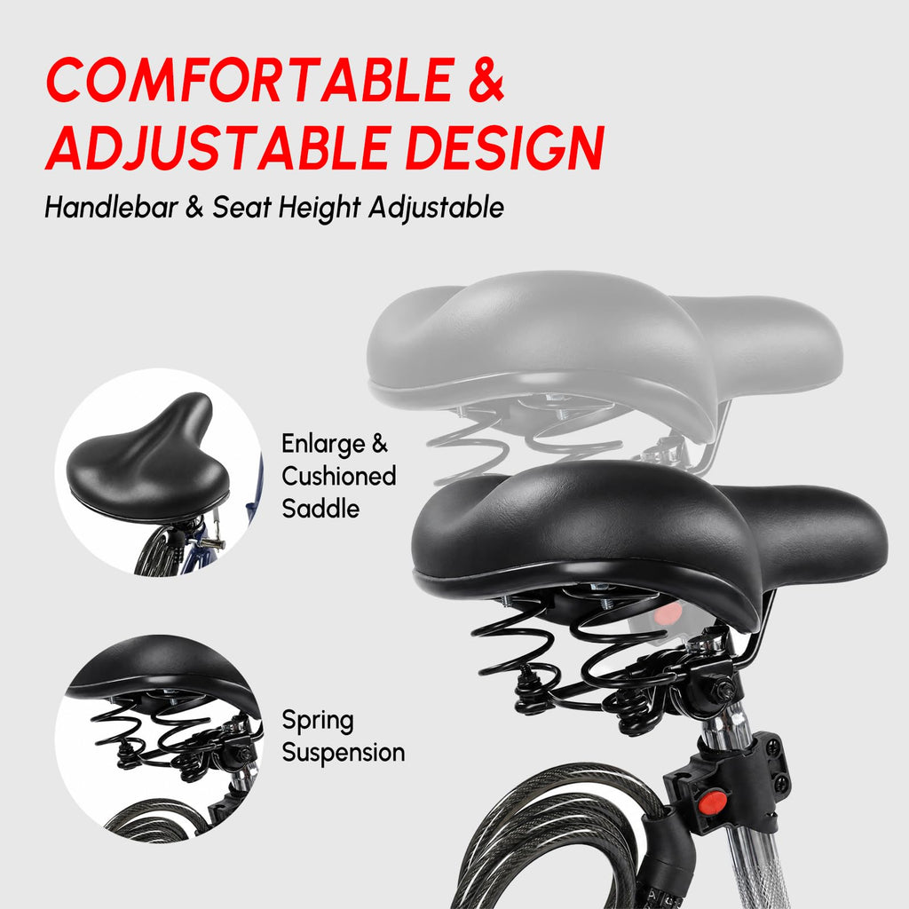 24/26 Inch 7 Speed Adult Tricycle with Folding Basket E6622