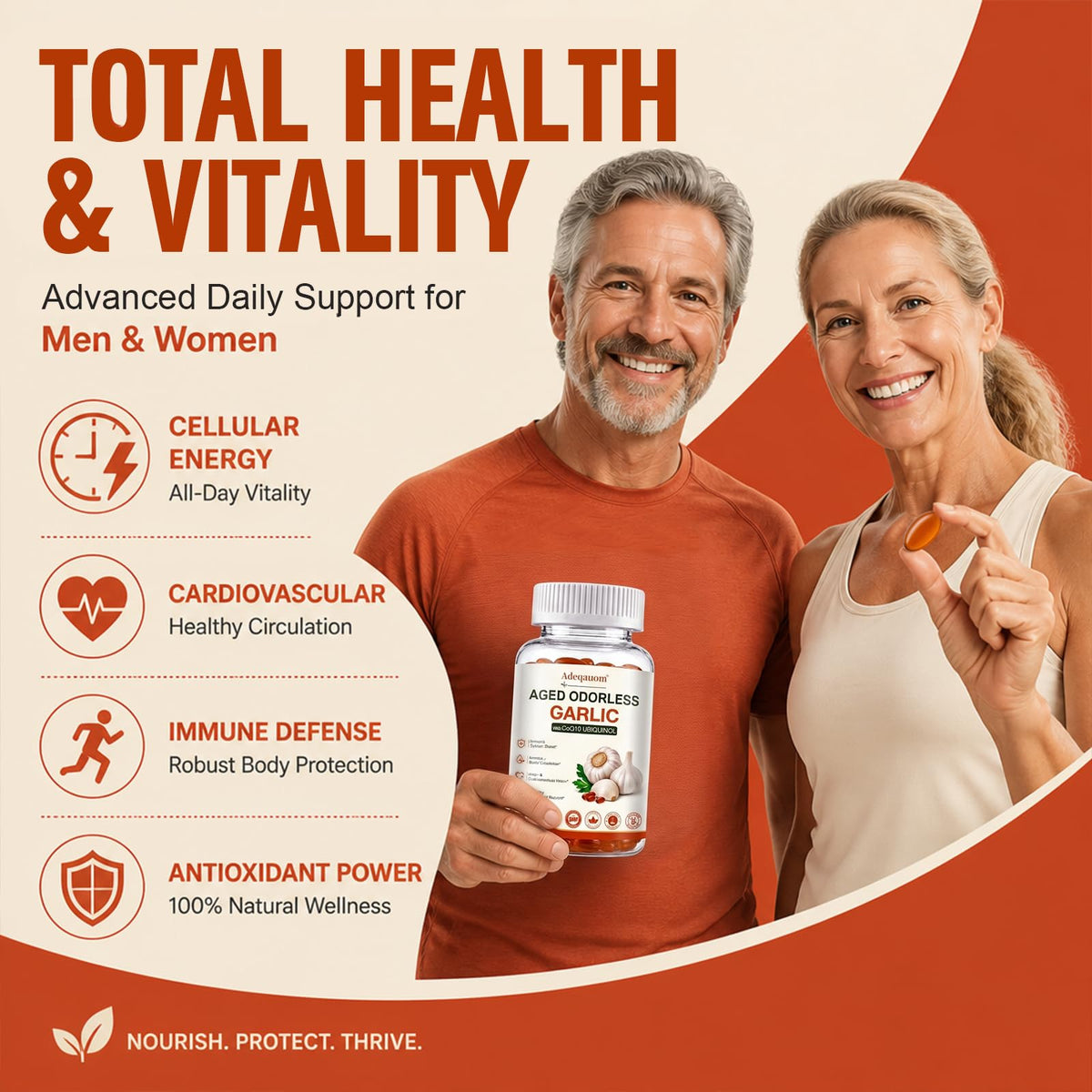 Aged Garlic Extract 1200 mg Softgels with CoQ10 Ubiquinol & Vitamin K2 180 Counts D739