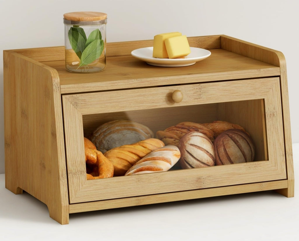 Wood Bread Box with Window Z291