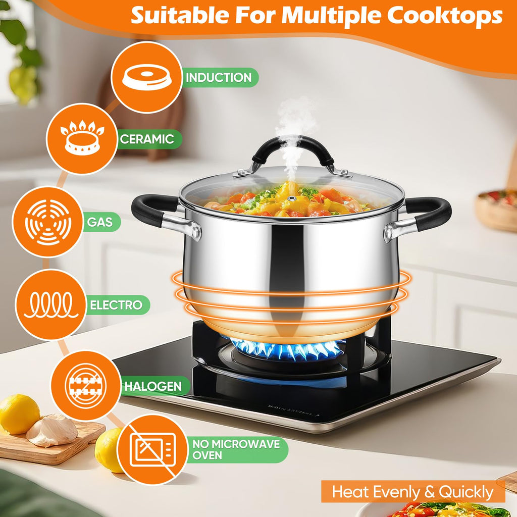 6 Quart Stainless Steel Stock Pot G2582