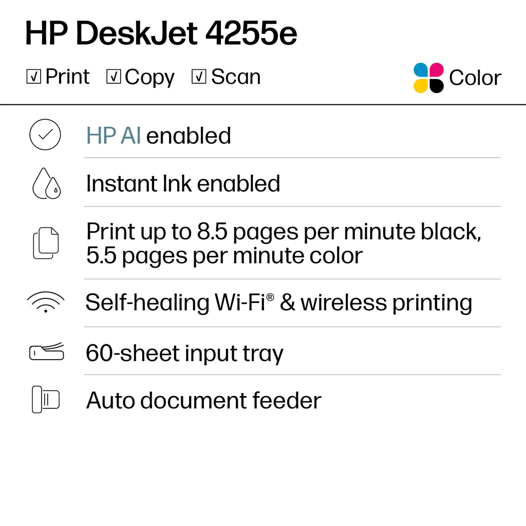 Wireless All-in-One Color Inkjet Printer, Scanner, Copier T50624