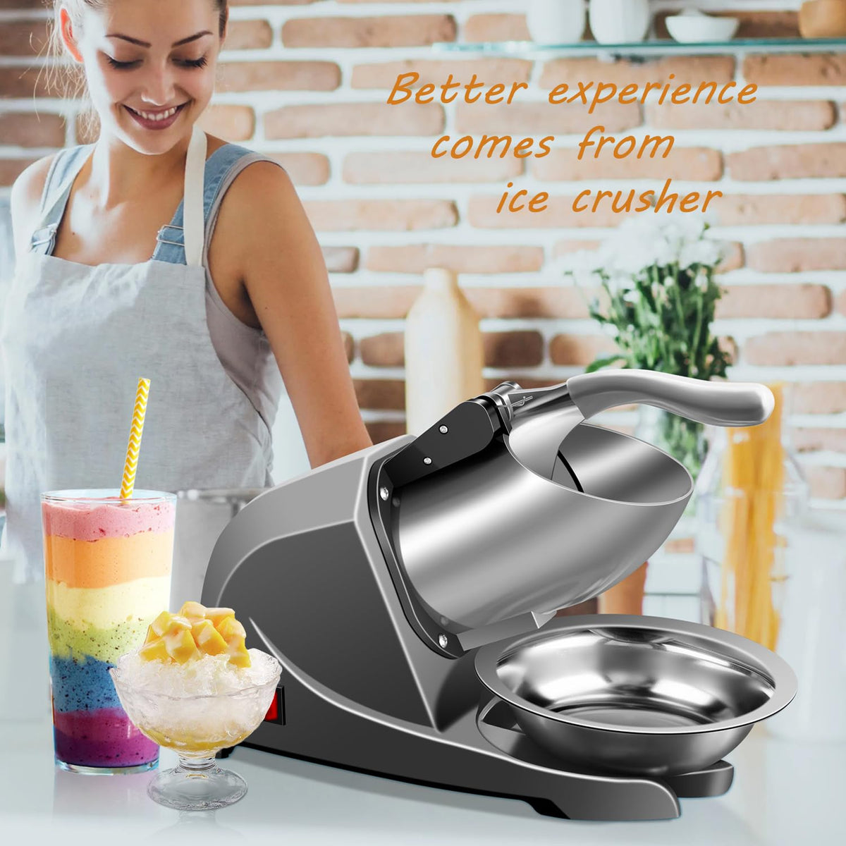 Ice Shaver Machine with Ice Tray T8075