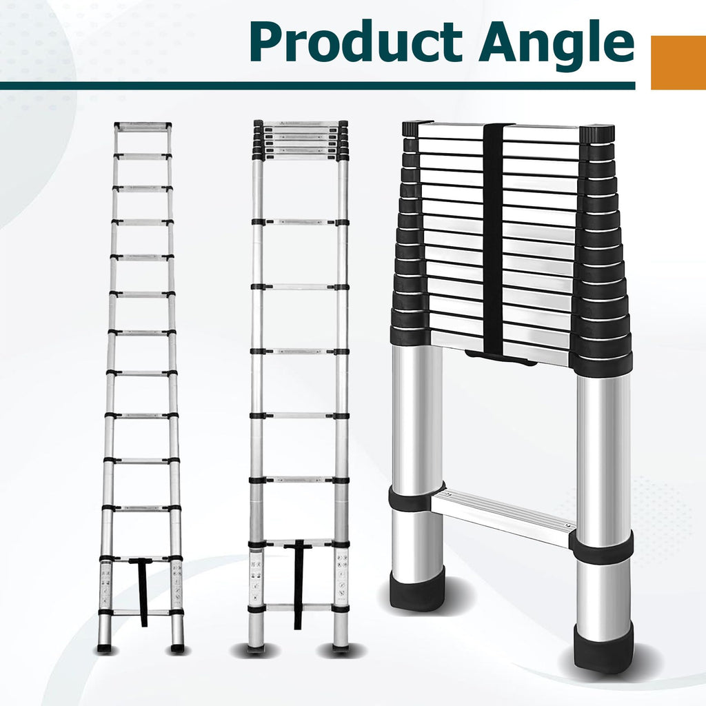 14.5 FT Aluminum Telescoping Ladder 330LB Capacity J8689