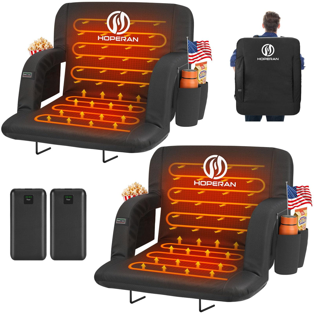 Heated Stadium Seats for Bleachers with Power Bank K894