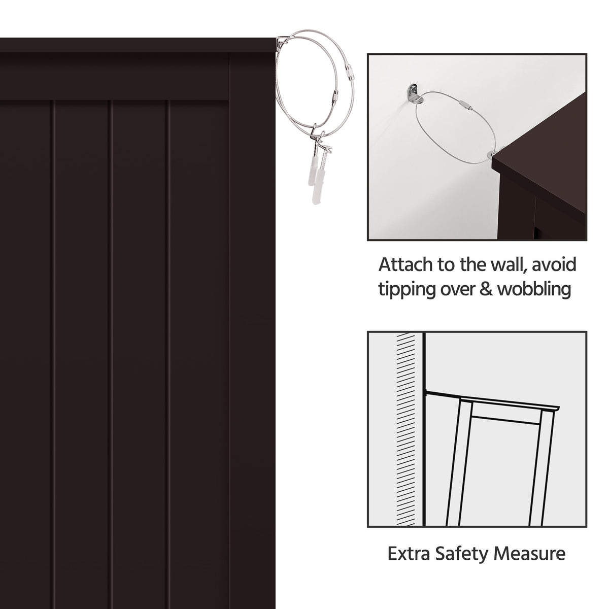 Espresso 4 Drawer Bathroom Storage Cabinet O8344