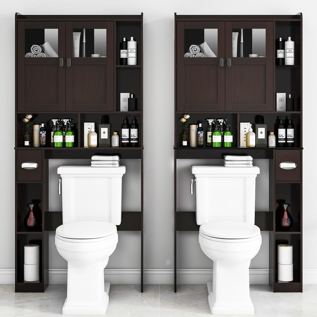 Over The Toilet Storage Cabinet with Doors and Shelves Z96798