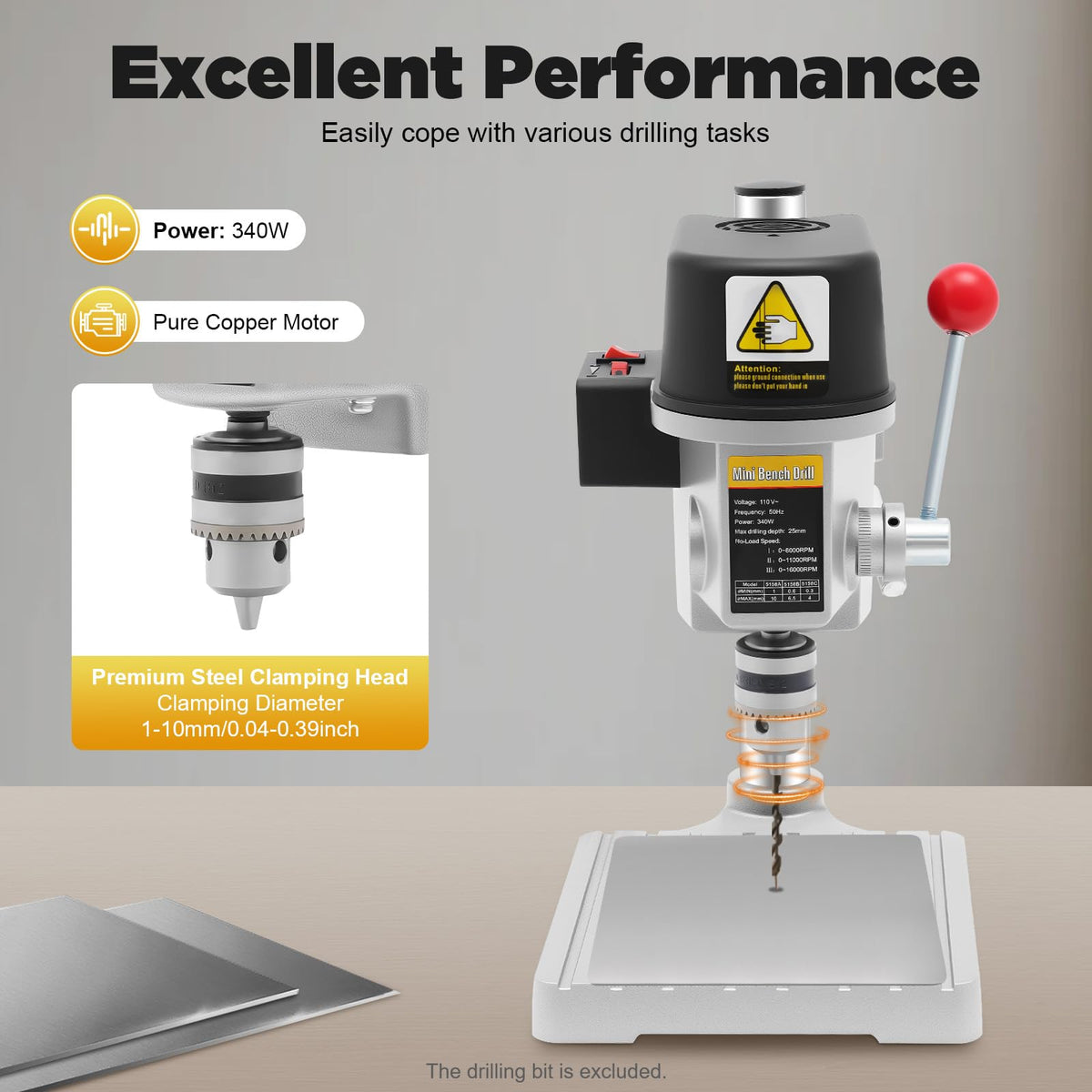 Mini Portable Corded Benchtop Drill Press P9359