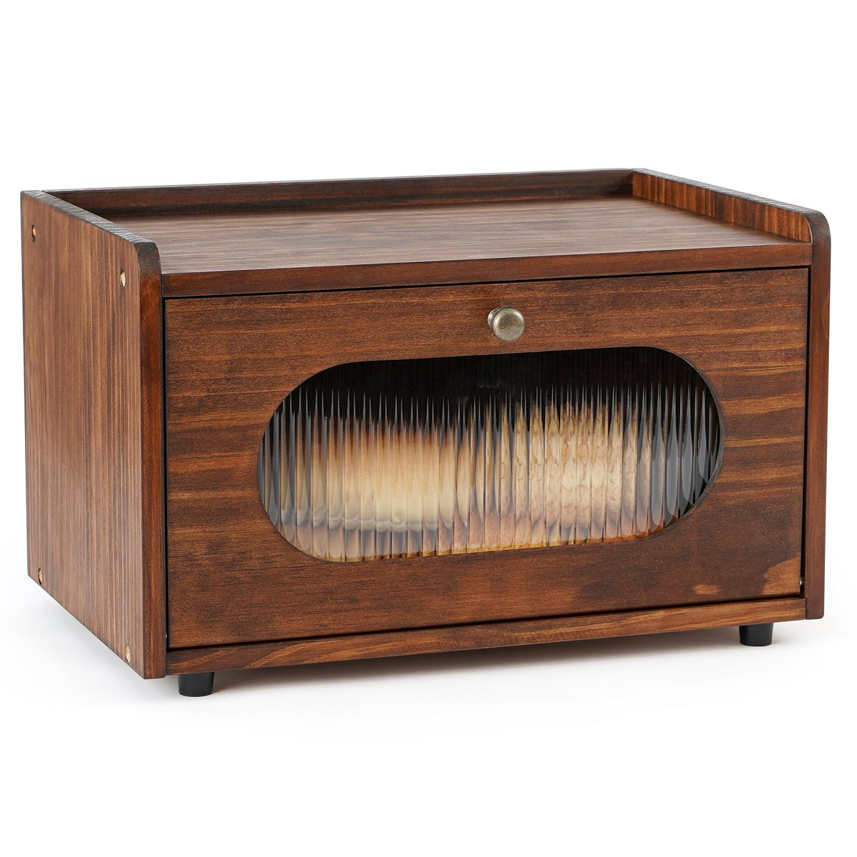 Wooden Bread Box with Acrylic Window Q569