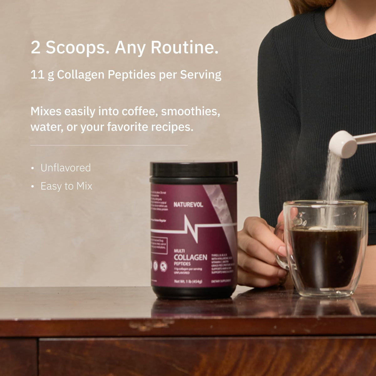 Multi Collagen Peptides Powder 1 lb Unflavored N555