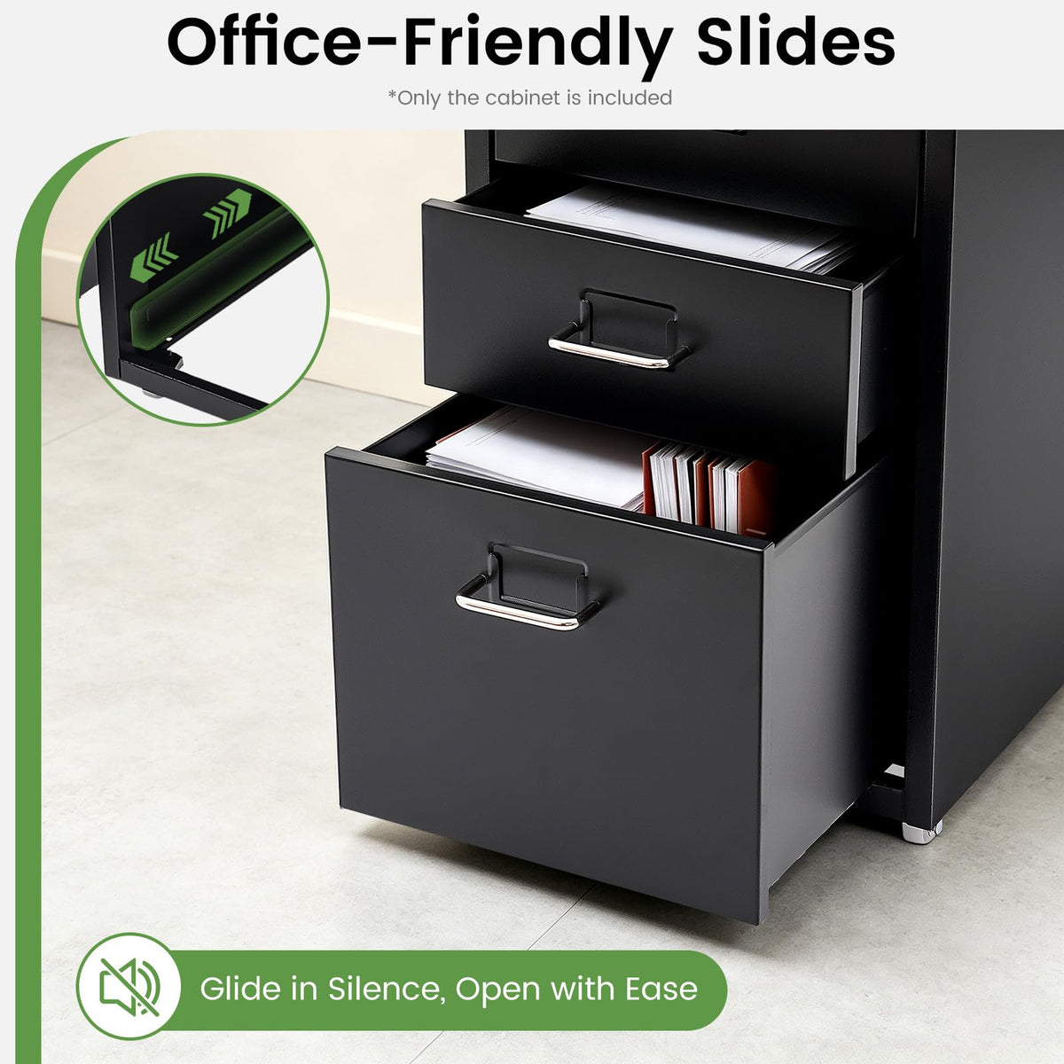 3 Drawer File Cabinet with Lock E525