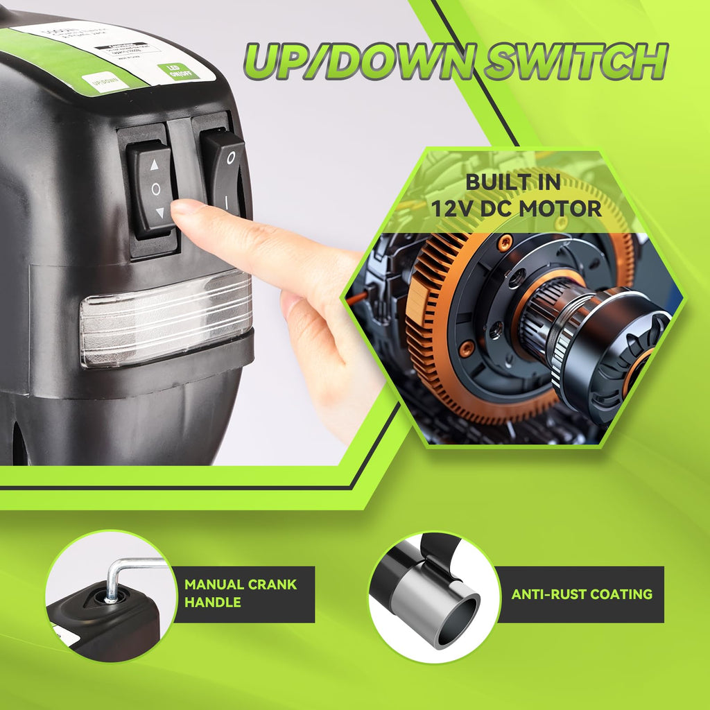 Electric A-Frame Trailer Jack 18" Lift X516