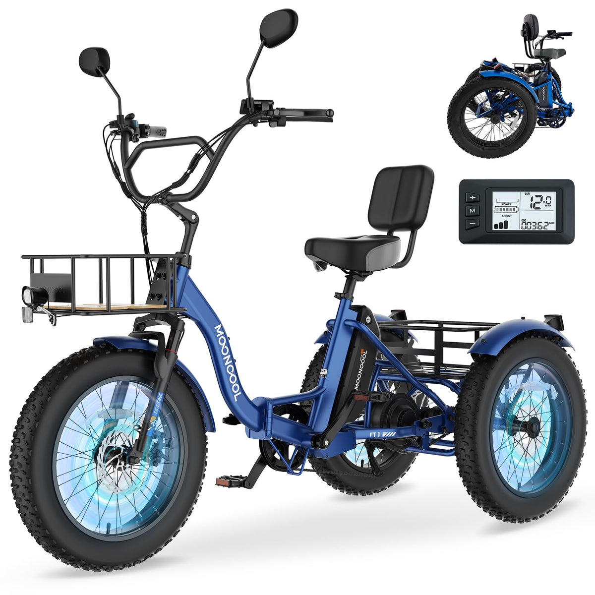 Electric Tricycle for Adults 500W 20" Fat Tire X7226