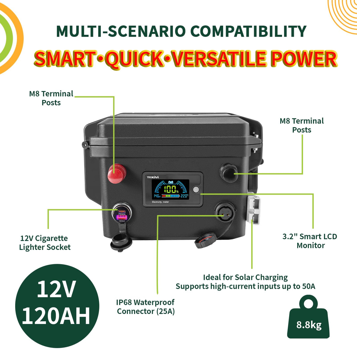 12V 120Ah LiFePO4 Battery D74690