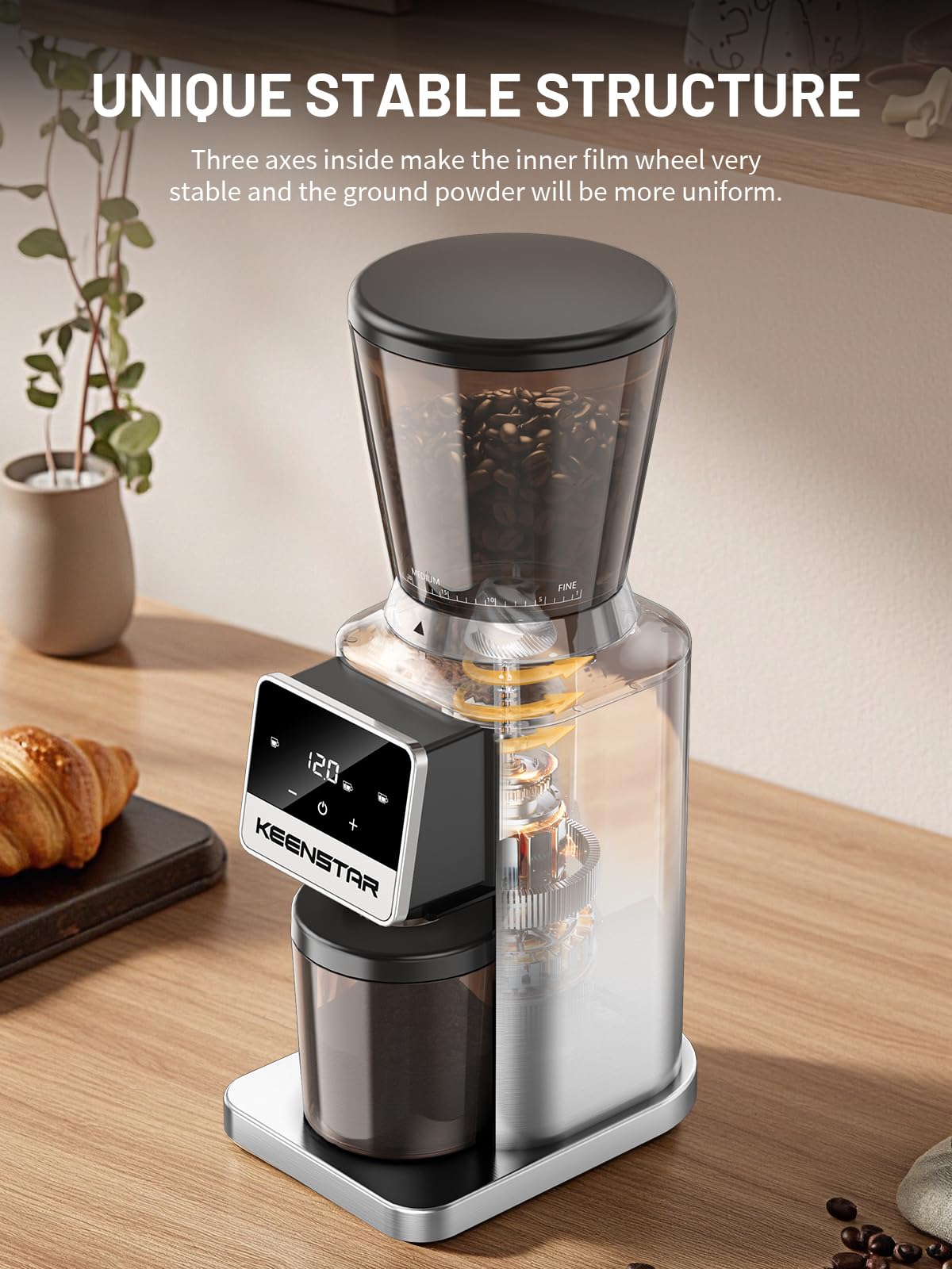 Conical Burr Coffee Grinder with Touch Screen 34 Grind C596052