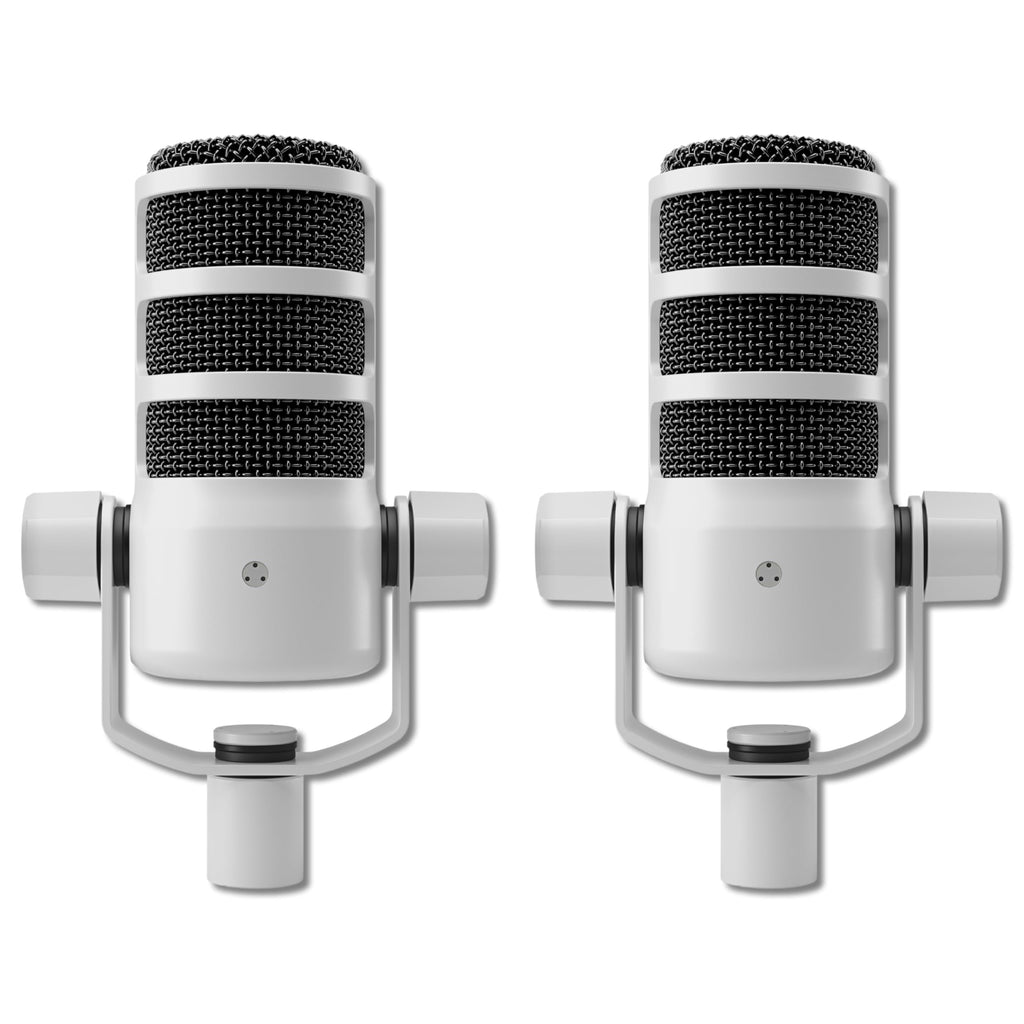 White Cardioid Dynamic Broadcast Microphone Pair J216