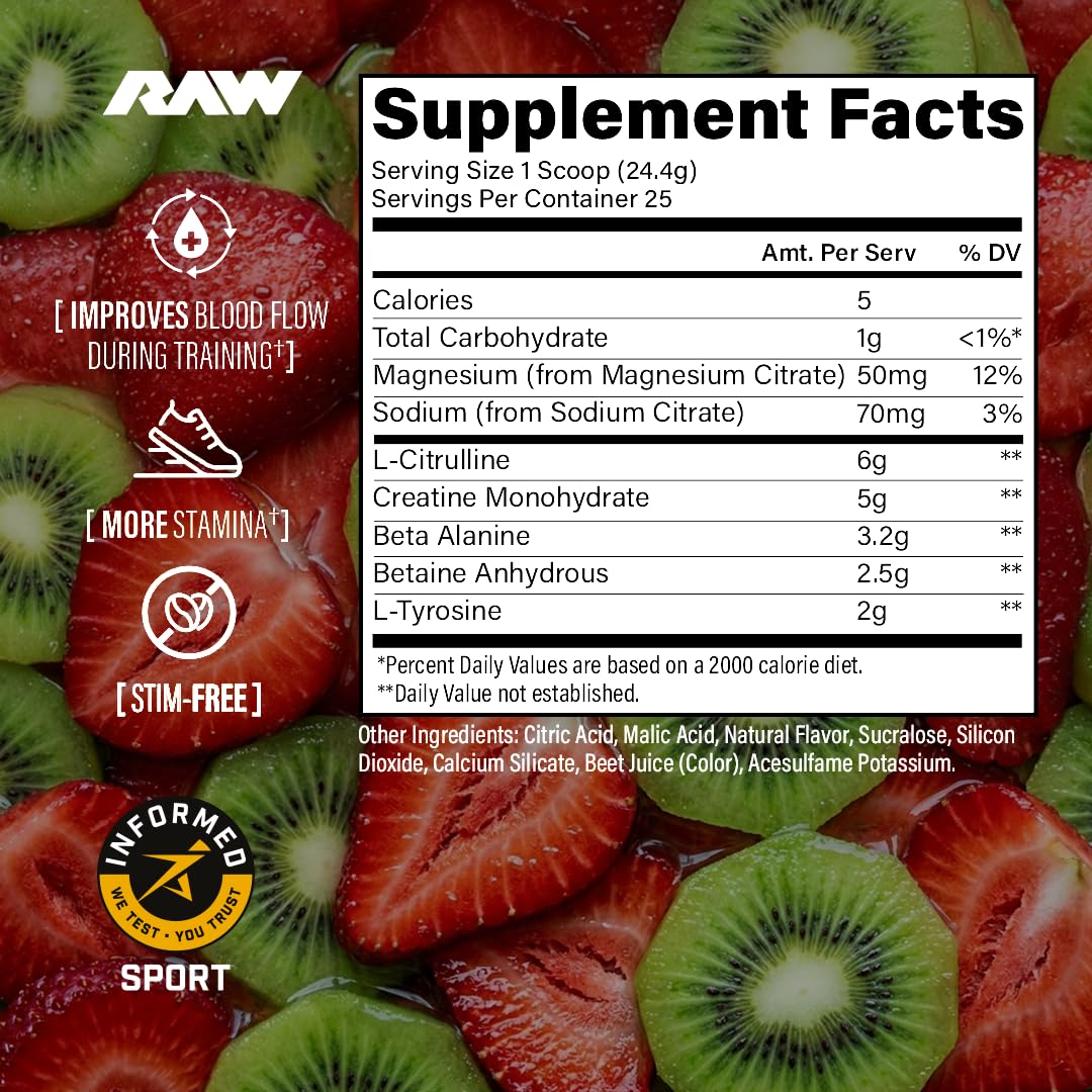 Non-Stim Pre-Workout Powder Strawberry Kiwi P8475