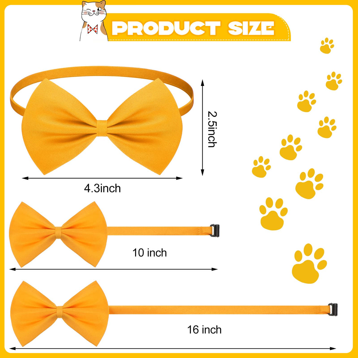 120 Pcs Dog Bow Ties with Adjustable Collar J1633