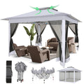 12x12 Pop Up Waterproof Outdoor Canopy with Mosquito Nettings and Carry Bag B821615