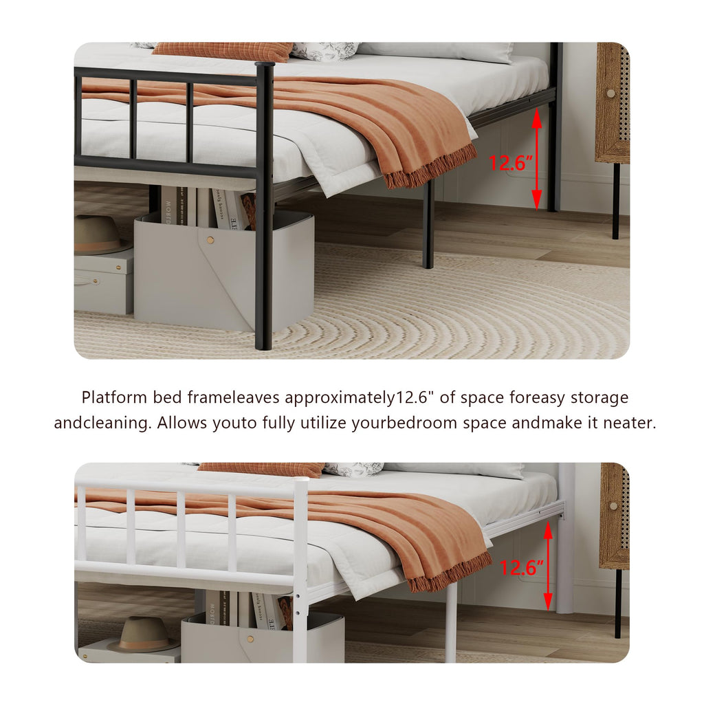 Black Full Size Metal Platform Bed Frame I63159
