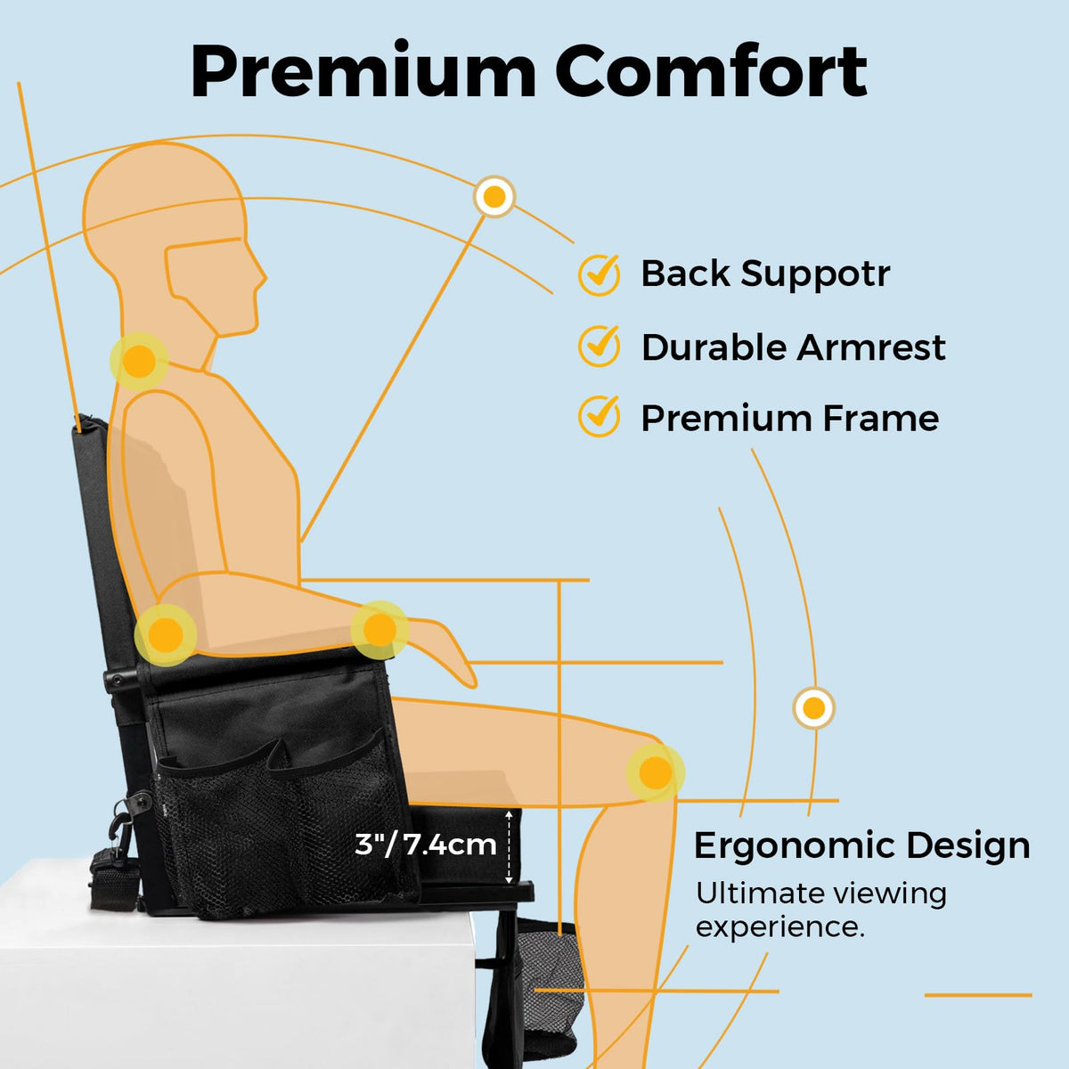 Bleacher Chair with Back & Cushion N78484