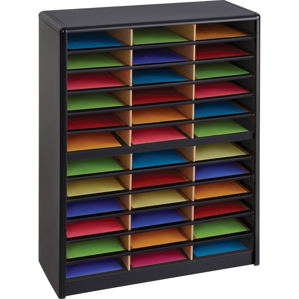 36 Compartment Black Literature Organizer L8661