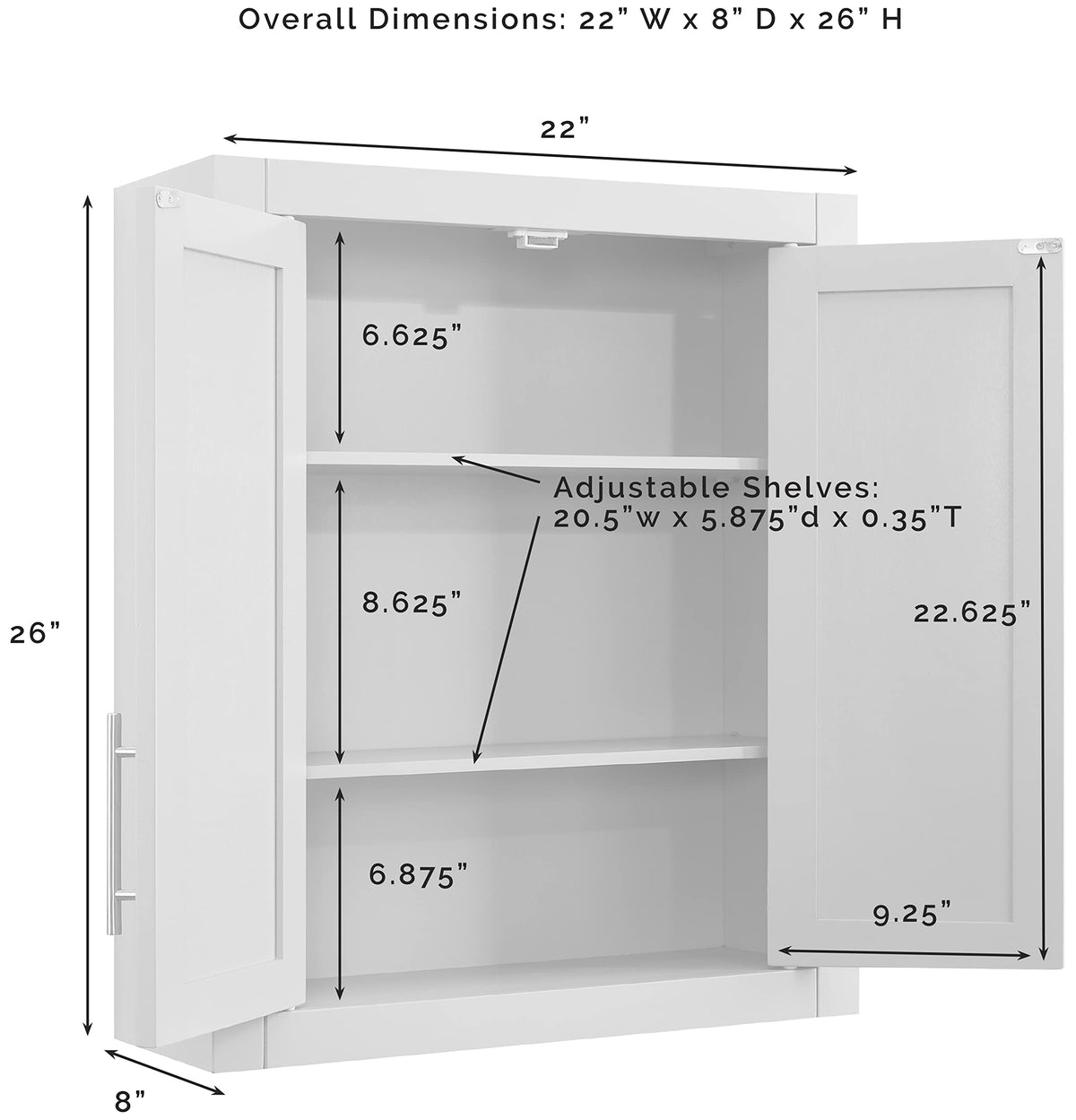Wall Mount Medicine Cabinet L365