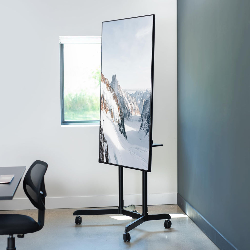 Black Mobile TV Cart for 32 to 88 inch Screens U8257